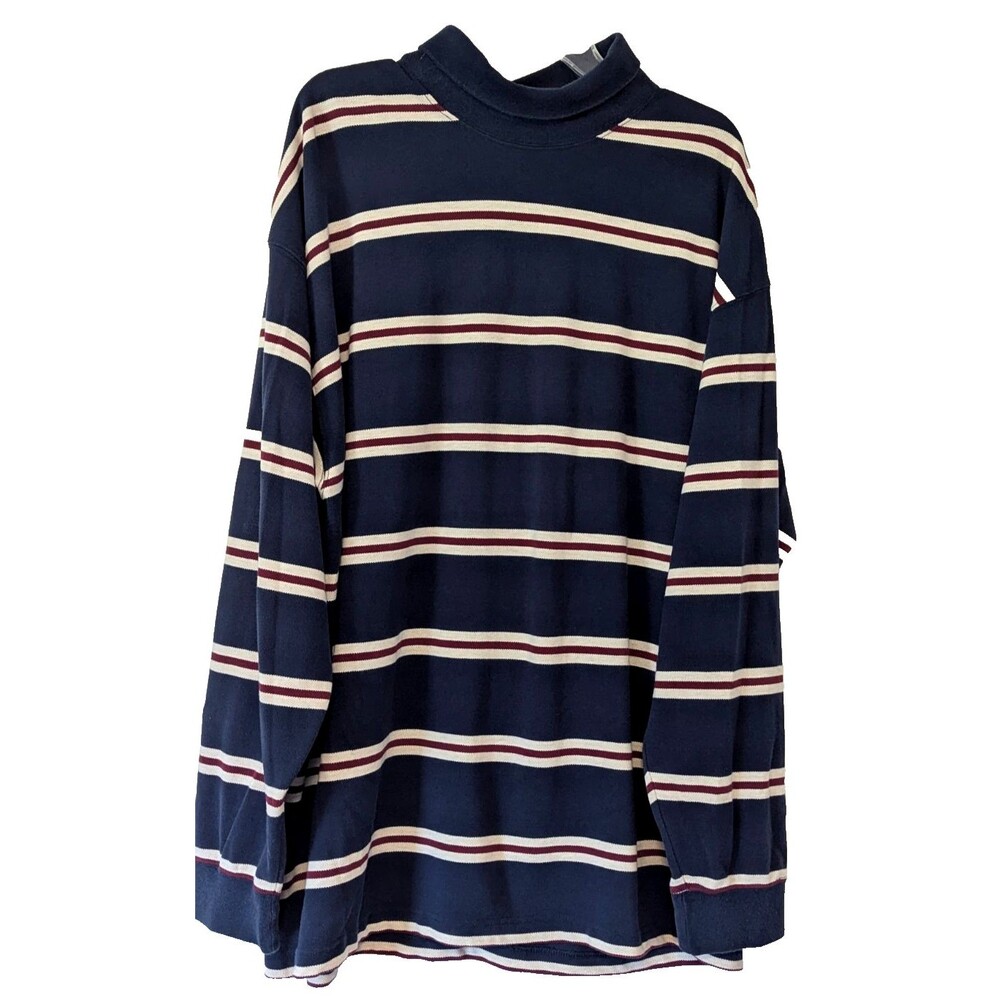 Vtg. Brooks Brothers Sweater Pullover Mens XL Cotton Blue/Red/White Striped